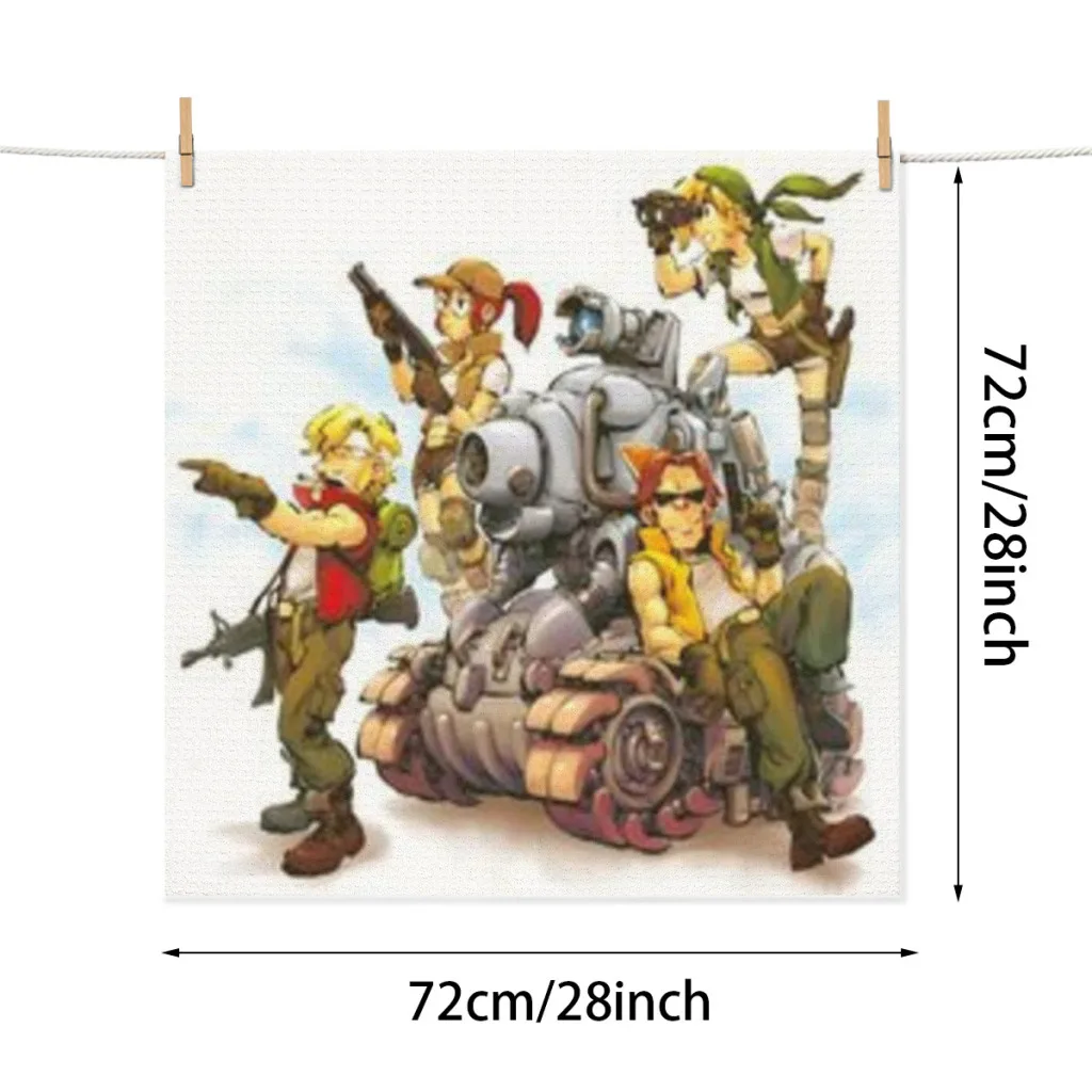 Classic Retro Game Metal Slug Gamer Drain Pad Rectangular Coffee Machine Drying Mat Absorbent Drain Dish Pads