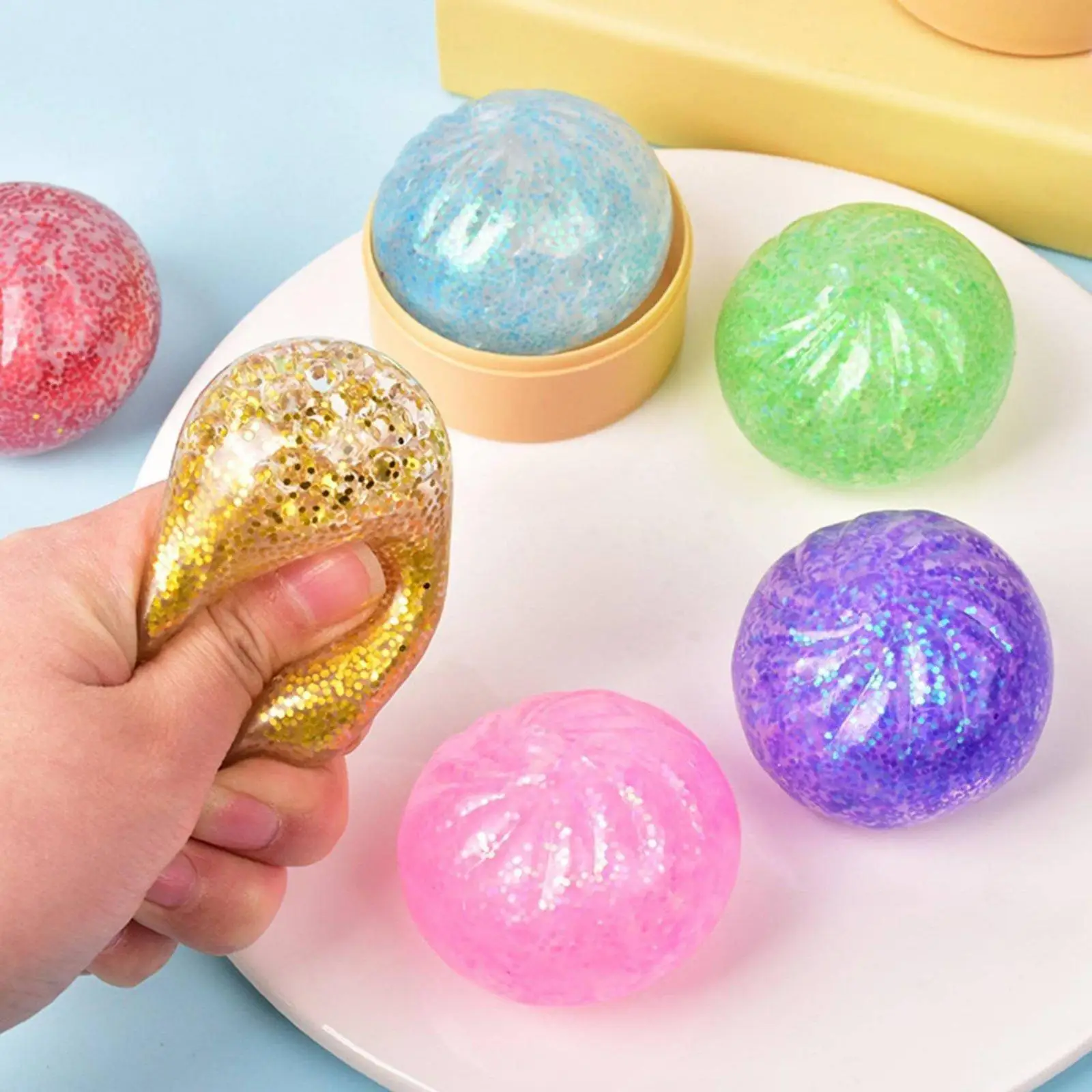 12-pieces-glitter-dumpling-silent-press-dumpling-toy-soft-texture-bead-filled-ball-for-kids