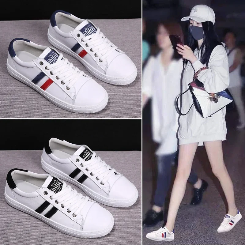 Leather shoes white 2020 spring, autumn, and winter casual shoes flat soled soft soled breathable sports shoes