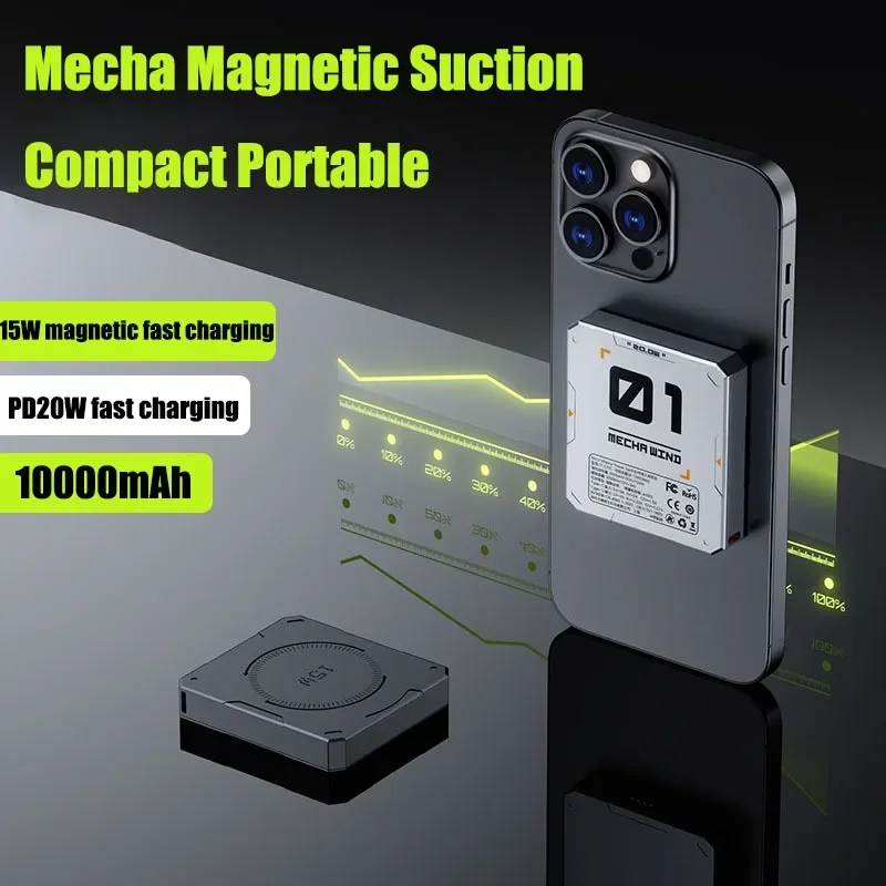 Portable 15W Wireless Fast Charging 5000mAh Magsafe Power Bank Supports Charging Multiple Devices At The Same Time Powerbank