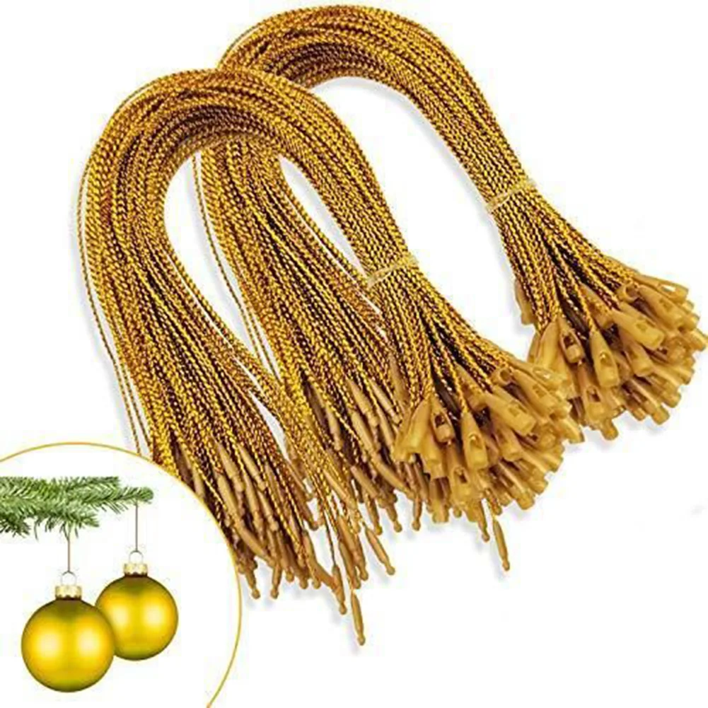 100pcs Christmas Ornaments Hanger String Precut Hanging Ropes For Christmas Ball For Xmas Ornament Hanging Decor