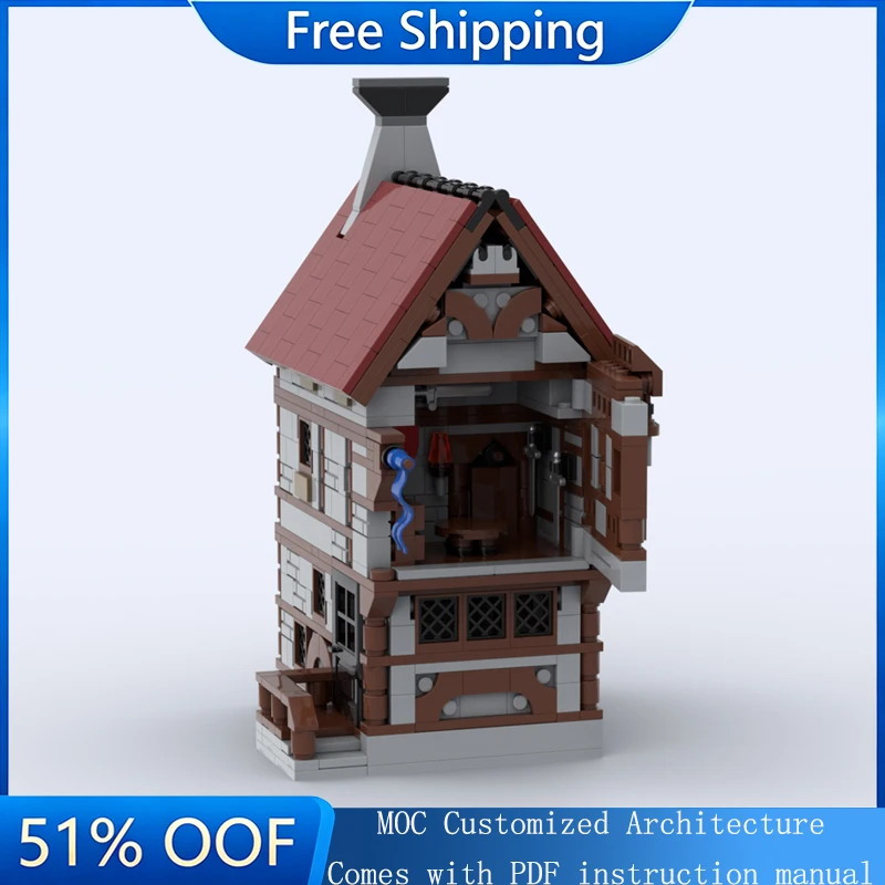 

Новый набор из 711 деталей MOC: Модель знаменитого игрового замка-таверны. Технологичный конструктор DIY. Креативная развивающая игрушка-головоломка для детей. Подарок.