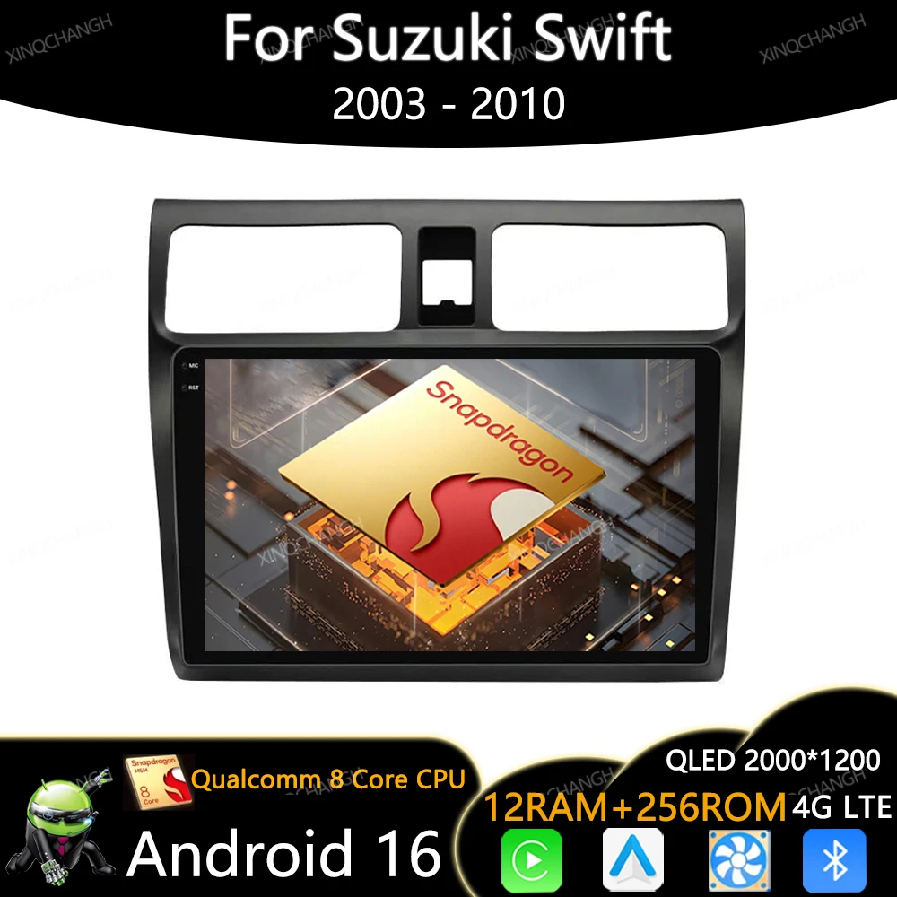 Android 16 Car Radio For Suzuki Swift 2003 - 2006 2007 2008 2009 2010 BT 2DIN GPS 4G LTE 5G WIFI Multimedia Stereo Video Player