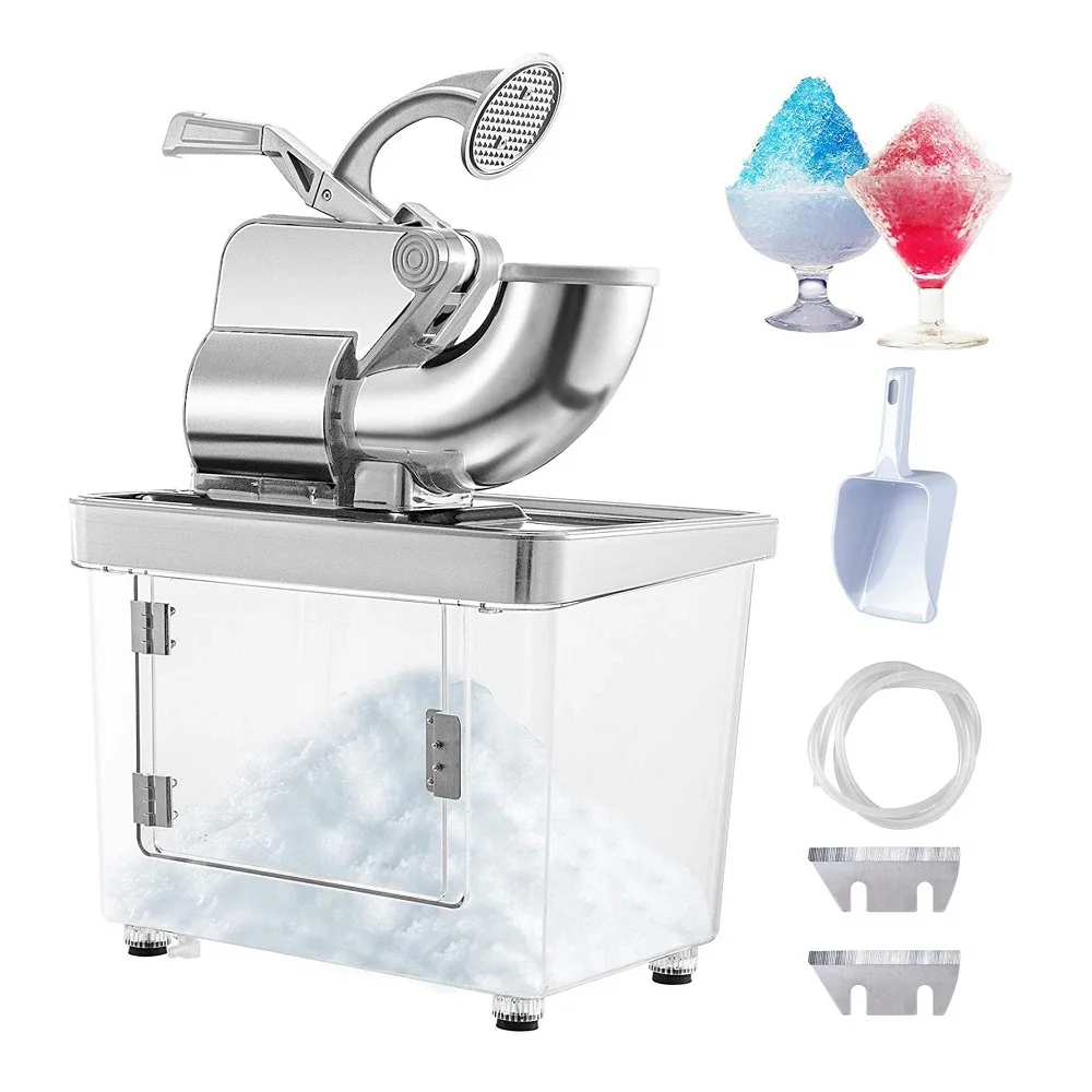 

ETL Approved 350W Electric Snow Cone Machine with Dual Blades,Commercial Ice Crusher 440lbs/h Stainless Steel Ice Shaver Machine