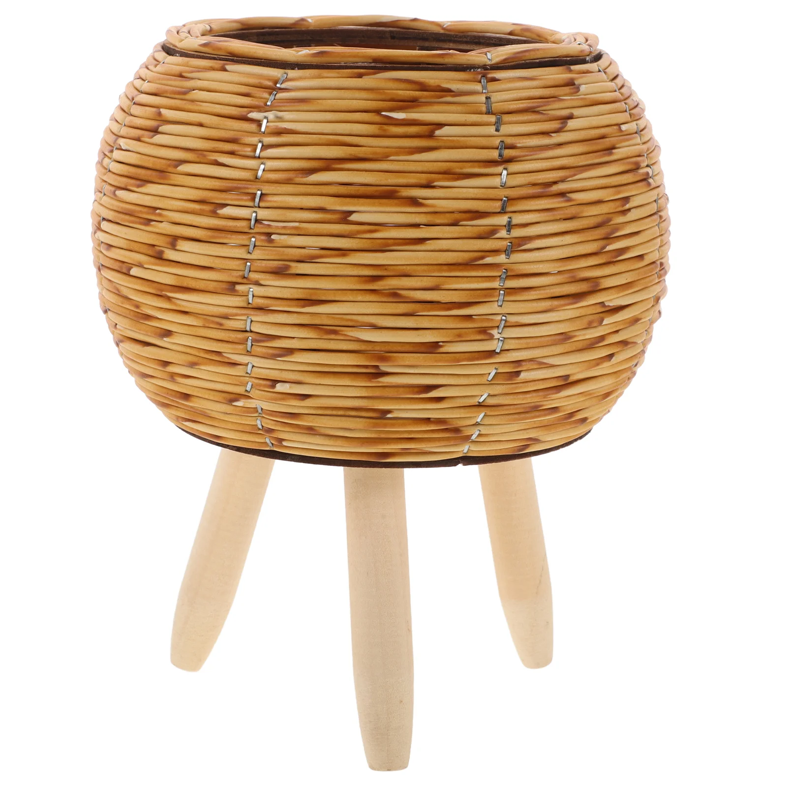 

Plant Basket with Stand Rattan Flower Pots Stands Planter for Indoor Plants Decorate Weaving