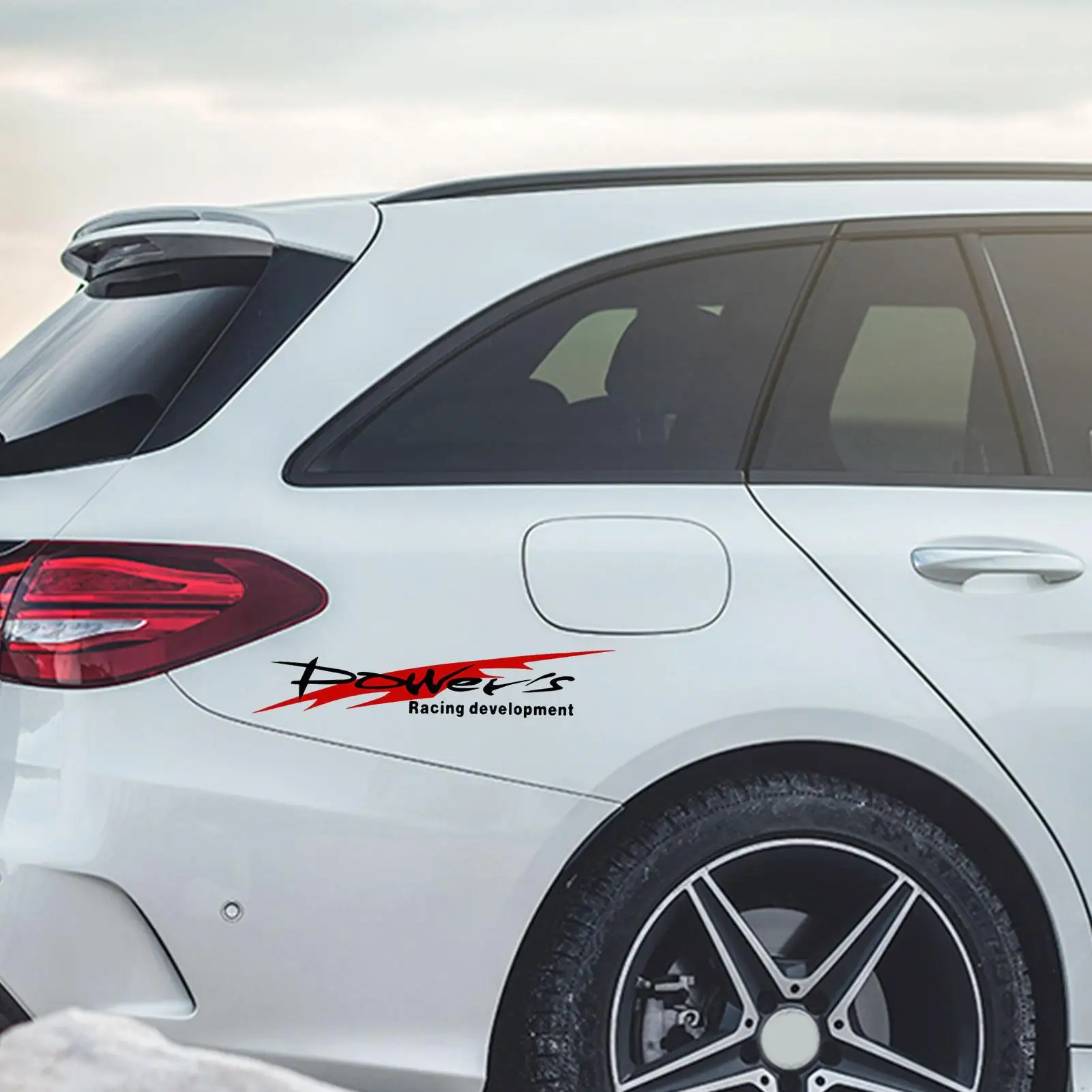Racing Development Car Sticker Stylish Power's Racing Development Sports Sticker Car Reflective Waterproof Decal