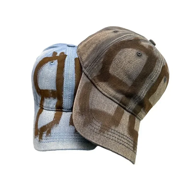 2025Novo desgastado رذاذ pintado الكتابة على الجدران bb carta boné de beisebol das mulheres dos homens guarda-sol الهيب هوب Rua باتو atacado