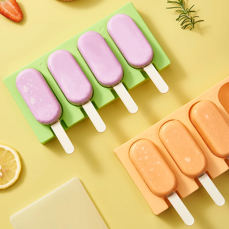 2 Pack Homemade Popsicle Mold, Easy Release Ice Cream Moulds, Reusable DIY Pop Molds with Lid and Sticks for Kids (Basic)