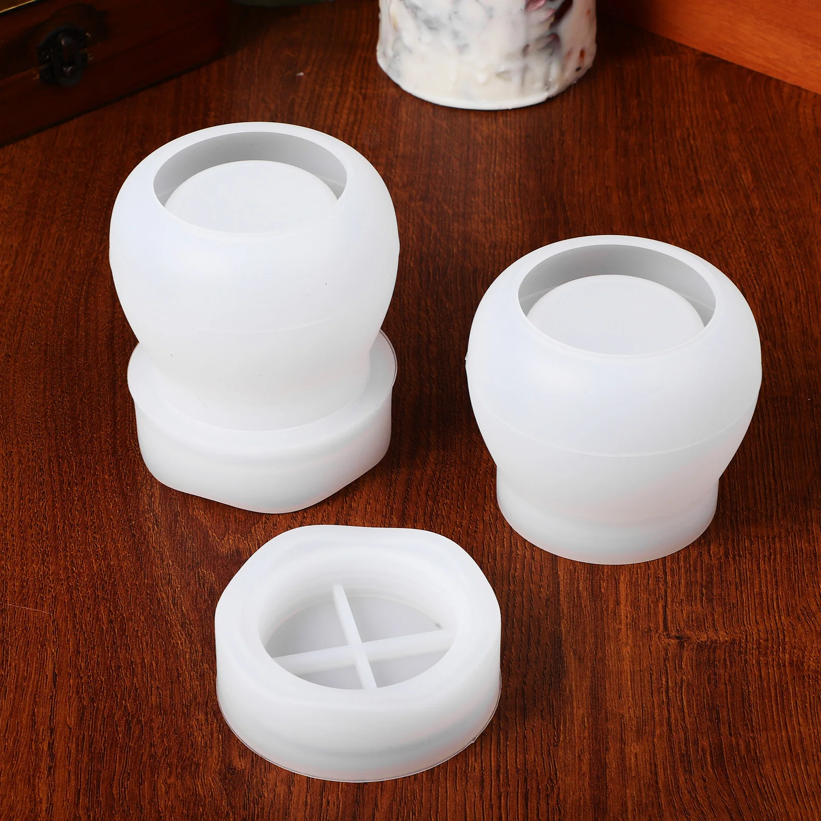 

2Pcs Jar Mold Pudding Shape Silicone Mold for Resin Epoxy DIY Storage Box Jewelry Candy Container Resin Molds Epoxy Molds