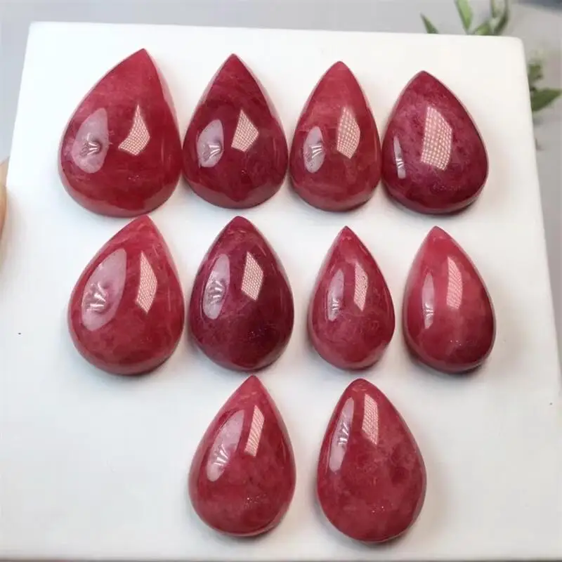 Natural Rhodonite Teardrop Pendant Jewelry For Pendant Earring Bracelet Reiki Healing Stone DIY Accessories 1PCS