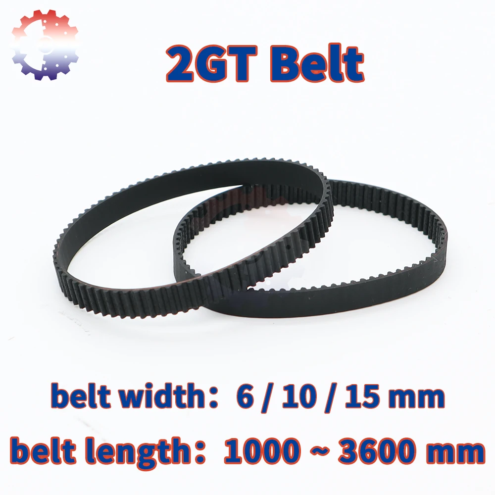 

2GT Belt 2M Belt GT2 Timing Belt Length 1000-3600mm Synchronous Belt Width 6/10/15mm Closed Loop Rubber Belt For 3D Printer Belt