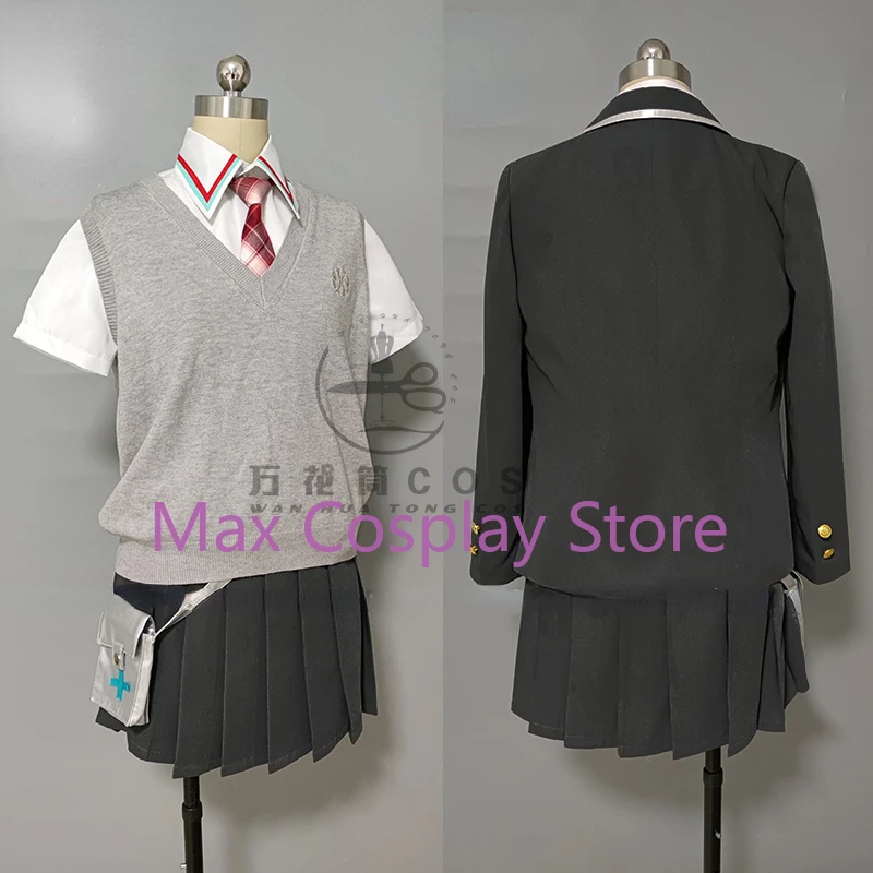 Max Cos Anime VTuber Kenmochi Toya qualsiasi dimensione Costume Cosplay cappotto + camicia + gilet + gonna + cravatta donna uomo Halloween