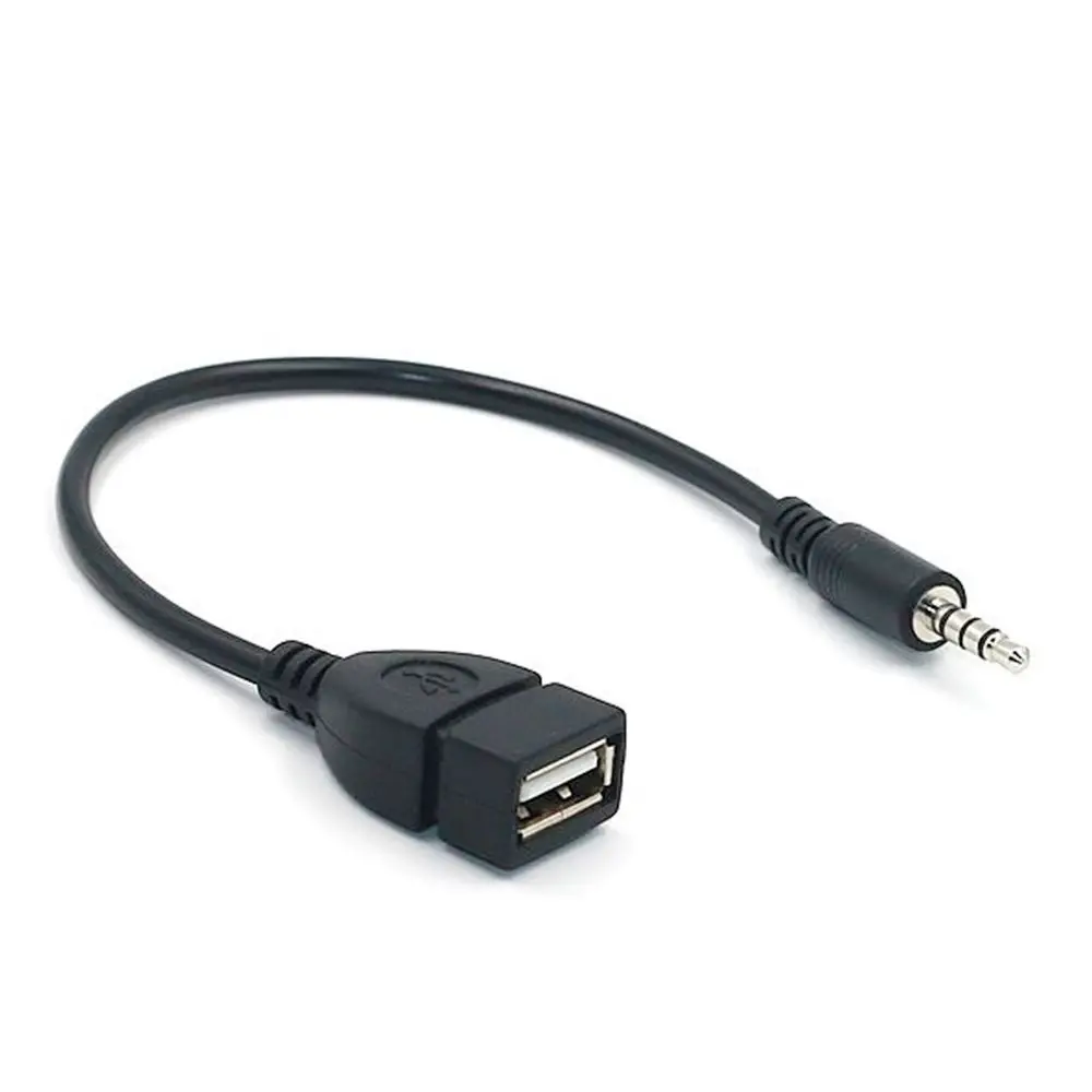 20cm muzyka Aux przewód z wtyczką 3.5mm męska wtyczka typ 3.5mm do USB 2.0 auto adaptery AUX rozszerzenie do samochodu MP3