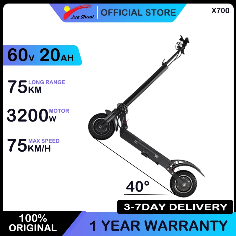 

Складной электрический самокат с двумя двигателями 3200 Вт, максимальный диапазон 70 км, электронный самокат для взрослых, 10 дюймов, уличные шины, двойной дисковый тормоз, система EABS, EScooter
