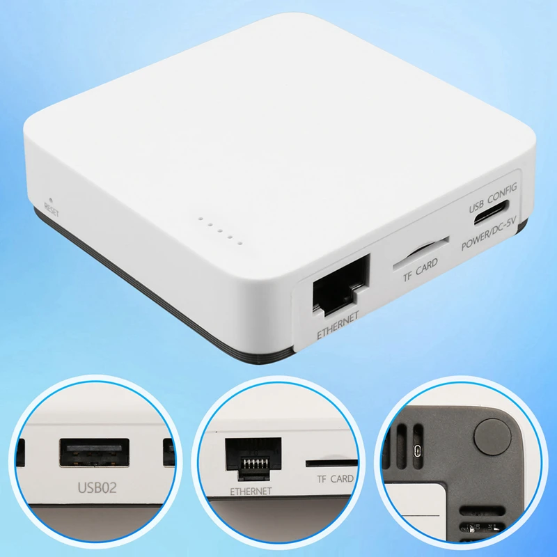 يربط خادم الطباعة السلكية 3 طابعات USB في نفس الوقت، شبكة Sharer Standard 100M لـ WIFI/BT4.0 EU PLUG