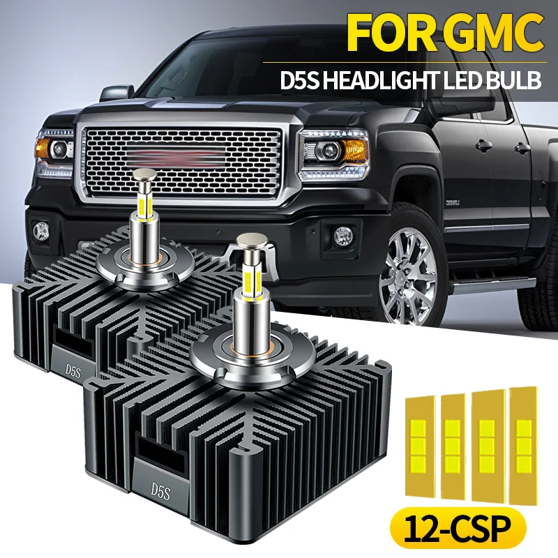 

2 шт. D5S для GMC Sierra 1500 2500 HD 3500 HD 2016-2018 автомобильные ксеноновые HID светодиодные фары Замена лампы Canbus 30000LM Plug&Play
