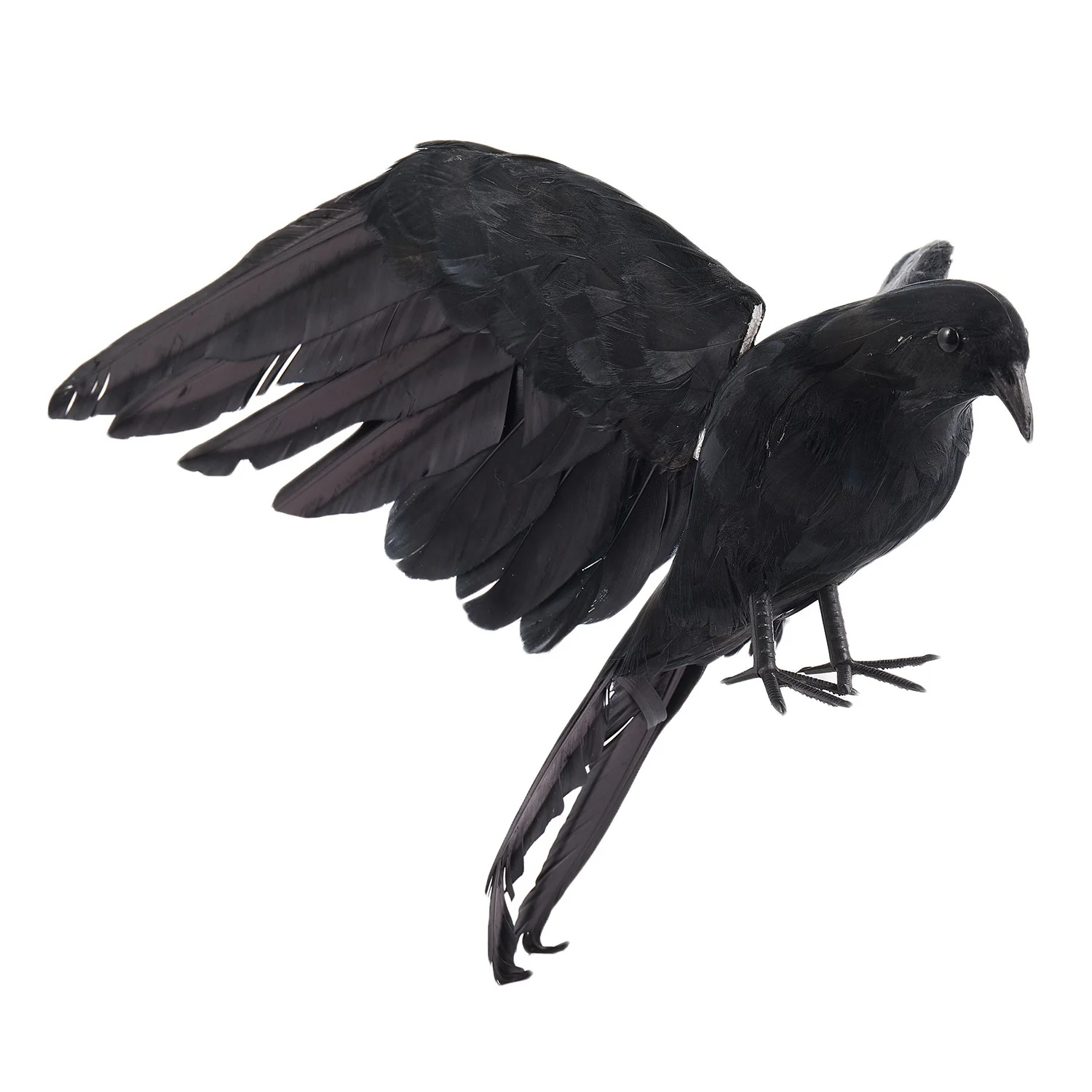 Halloween prop feathers Crow bird large 25x40cm spreading wings Black Crow toy model toy,Performance prop