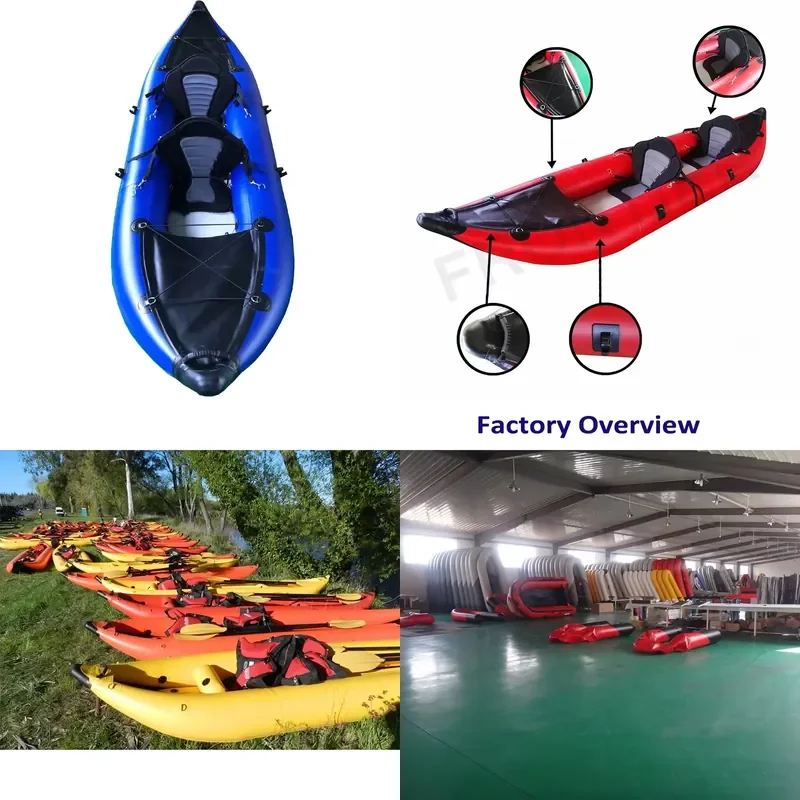 Proper Price PVC Hypalon Rubber Boat Inflatable Two Person Whitewater Kayak with Pedal Drive