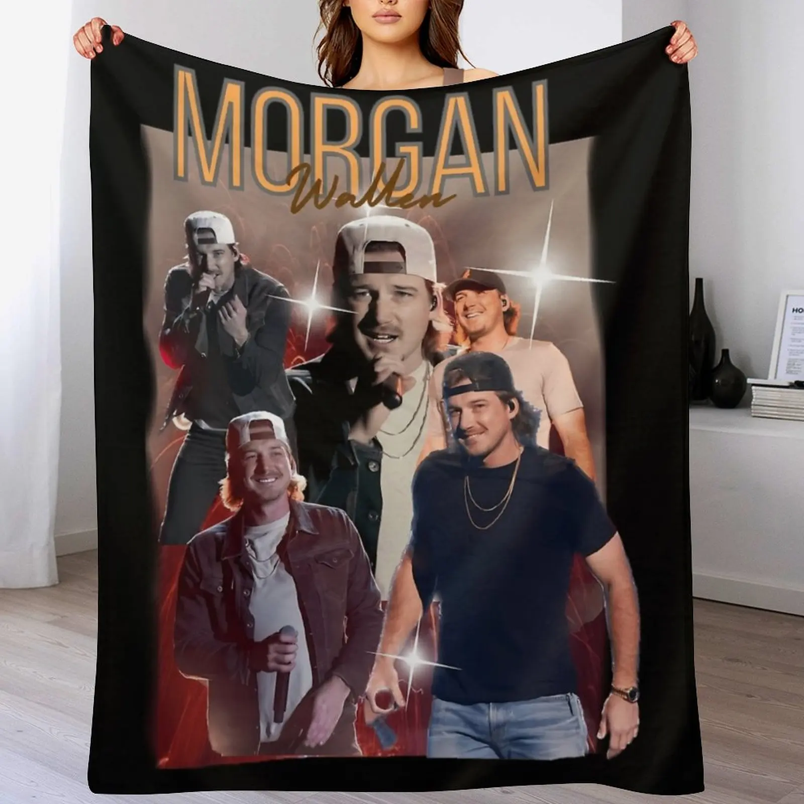 Morgan Wallen Fan Art: Embracing Country Music Vibes Throw Blanket