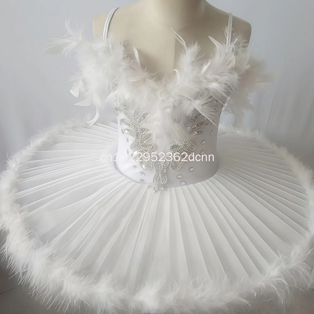 

Профессиональная балетная пачка, блинная детская балетная пачка «Белое лебединое озеро», балетный костюм для детей и взрослых, юбки-пачки с перьями для девочек