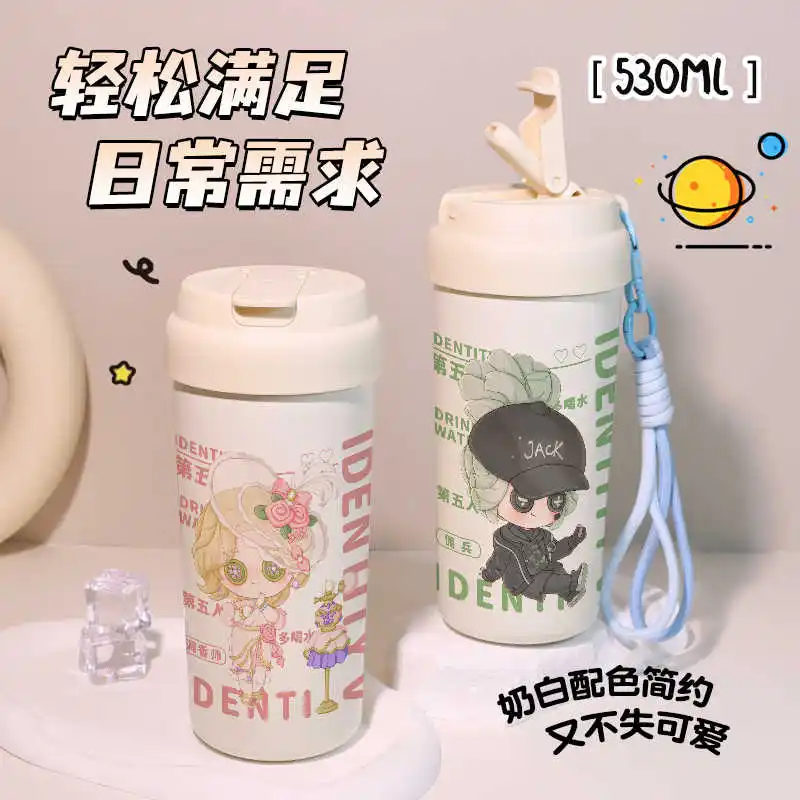 

Anime Identity Ⅴ Vera Nair Naib Subedar Emma Woods Cosplay 530ml Double Drinking Straw Coffee Office Cup Vacuum Cups Gifts