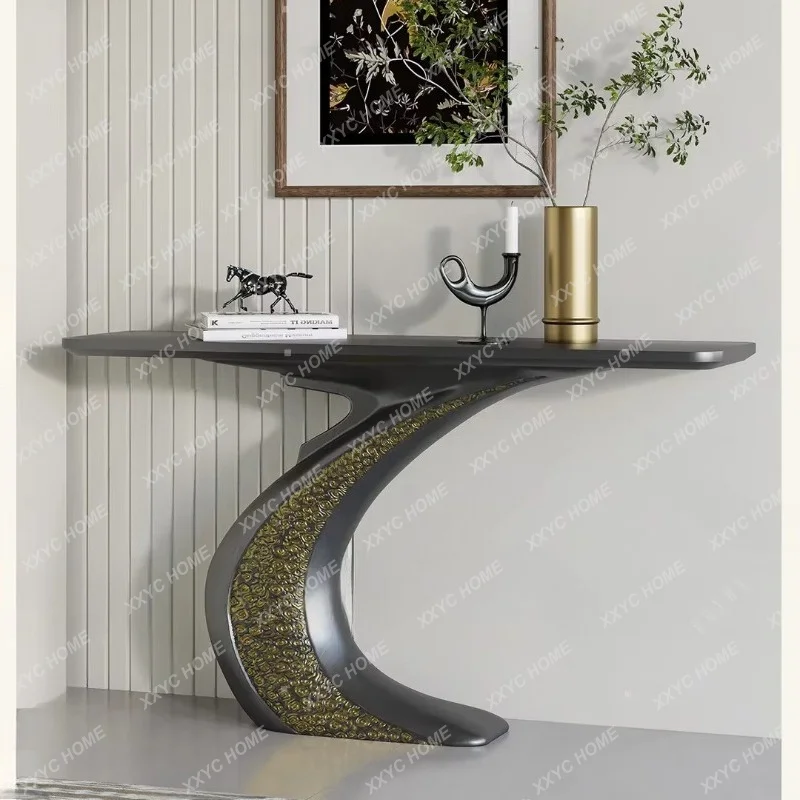 XXEntrance table light luxury modern new Chinese style entrance hall corridor wall strip high-end view platform