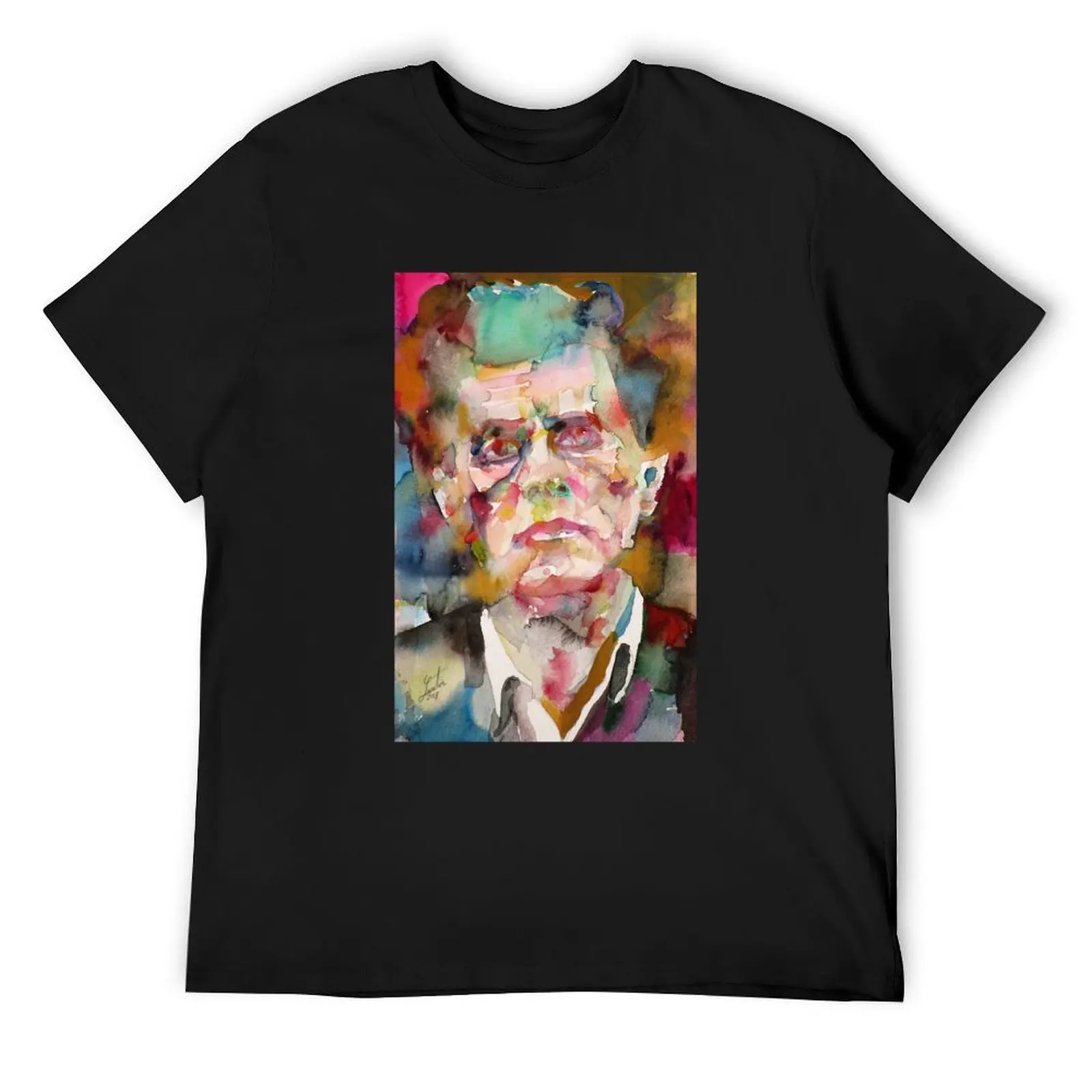 

LUDWIG WITTGENSTEIN - watercolor portrait.5 T-Shirt essential t shirt oversizeds hippie clothes mens graphic t-shirts anime