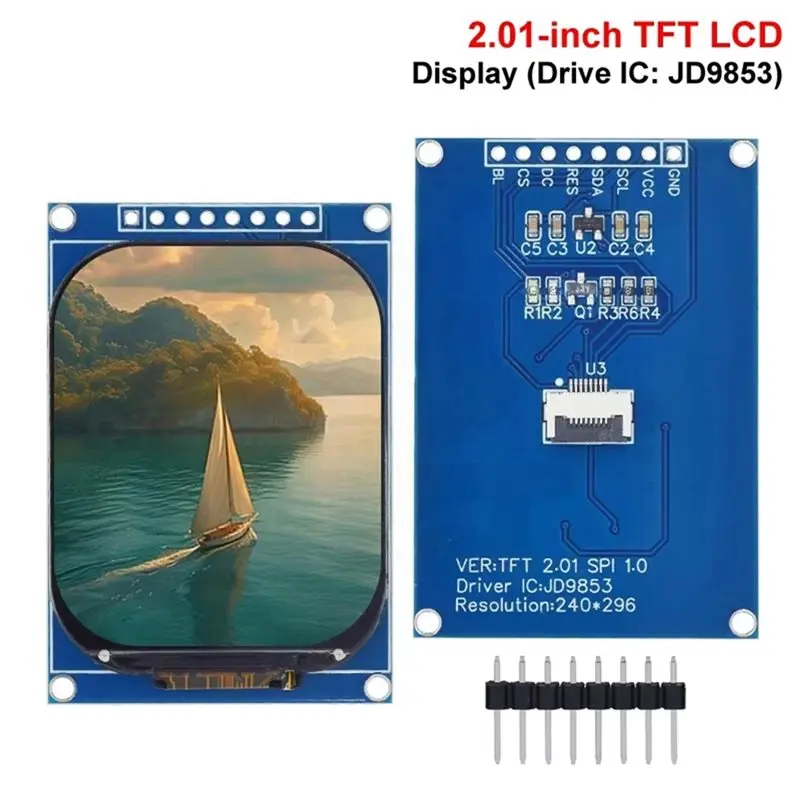 Super Deal -JD9853 Driver IC 2.01 Inch TFT LCD Display Module 240X296 Resolution 8 Pin SPI Color Screen For DIY Project