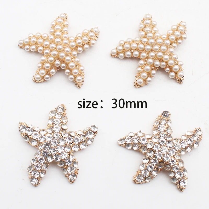 Korean version of handmade hair accessories diy rhinestone pearl starfish flower disc drill buckle alloy jewelry accessories