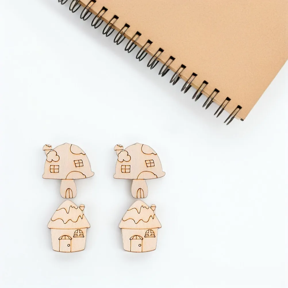 20Pcs Natural Wood Mushroom Slices Blank Unpainted Craft Discs Ideal for DIY Painting Staining Jewelry Making Table Markers