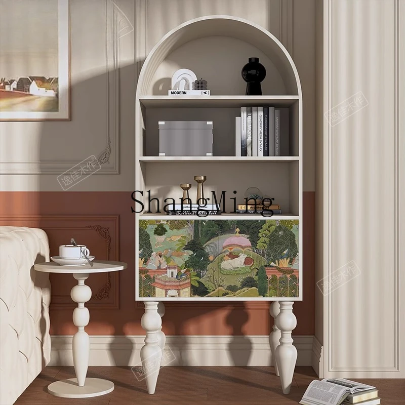 FG good-looking  Garden Solid Wood Bookcase Entry Entrance Living Room Storage Decorative Cabinet Integrated Locker