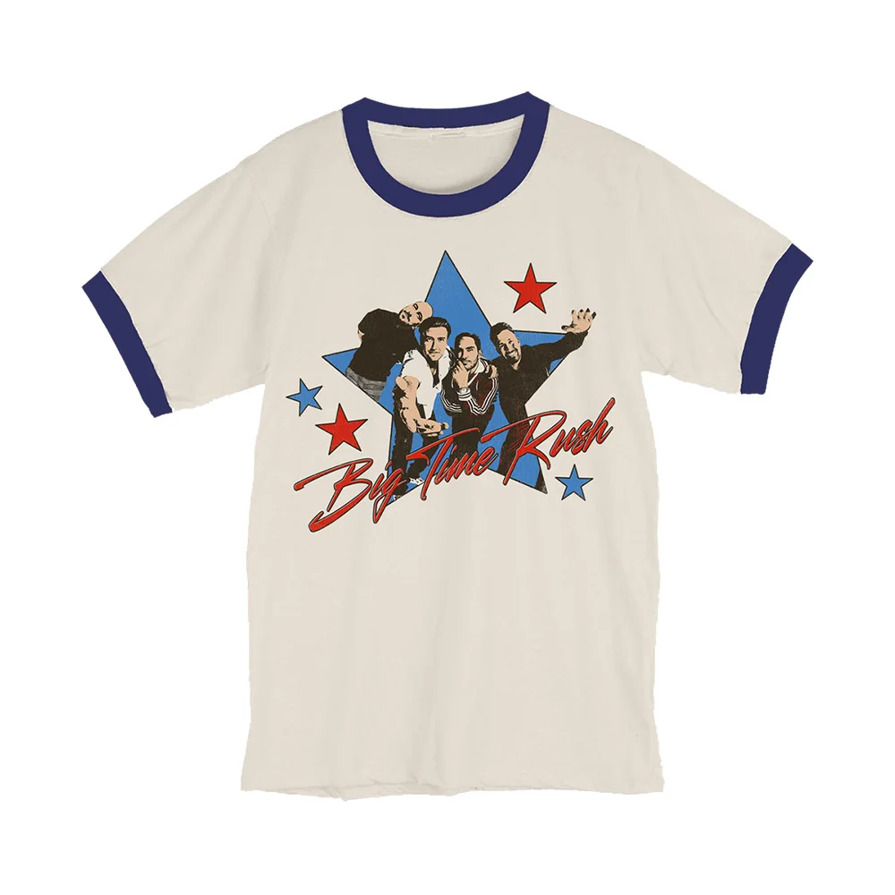 Camiseta Big Time Rush Ringer BTR, camisetas con estampado Retro Y2K, camisetas unisex informales de calle, absorbentes del sudor, transpirables, de manga corta