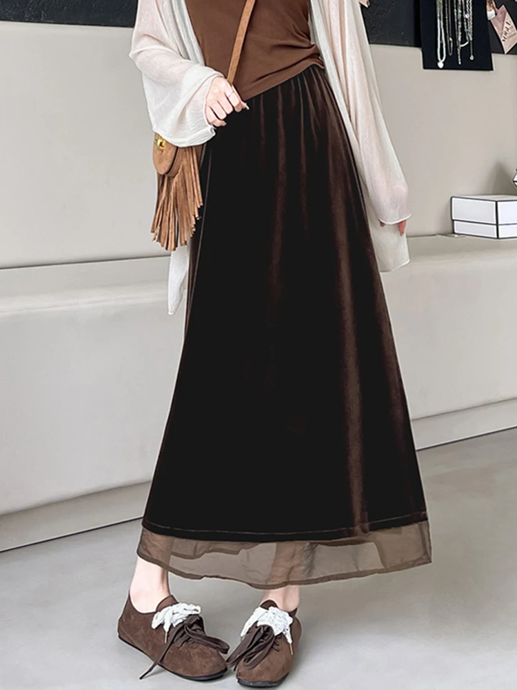 

Юбка-рыбка с высокой талией, асимметричная, с боковыми разрезами и кружевными вставками, для женщин, весна 2026, утягивающая, А-силуэт