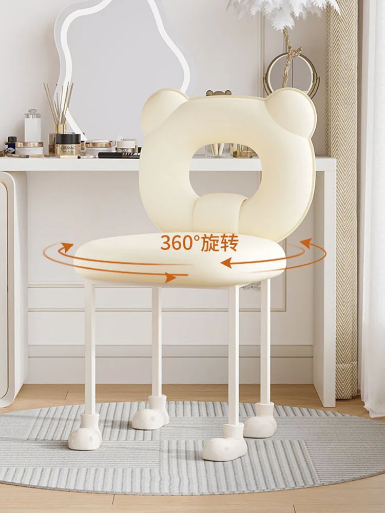 Makeup Stools Furniture Luxury Living Room Dining Chairs Bedroom Rotating Makeup Chair Backrest Manicure Dressing Table Stool