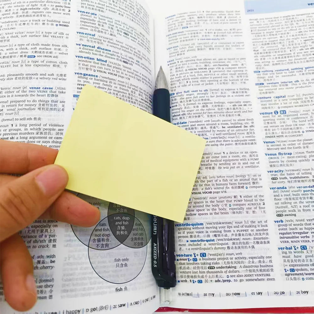 100 ورقة 76*51 مم ورق مذكرة للملاحظات اللاصقة مع التصاق قوي، وسادات ملاحظات ذاتية اللصق للطلاب، مقاس S قابل للكتابة يدويًا