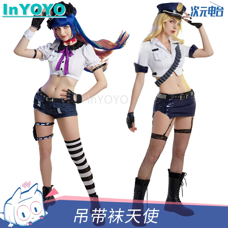 

InYOYO Panty Anarchy/Stocking Anarchy Cosplay Costume Panty & Stocking With Garterbelt Policewoman Uniform Halloween Party Role