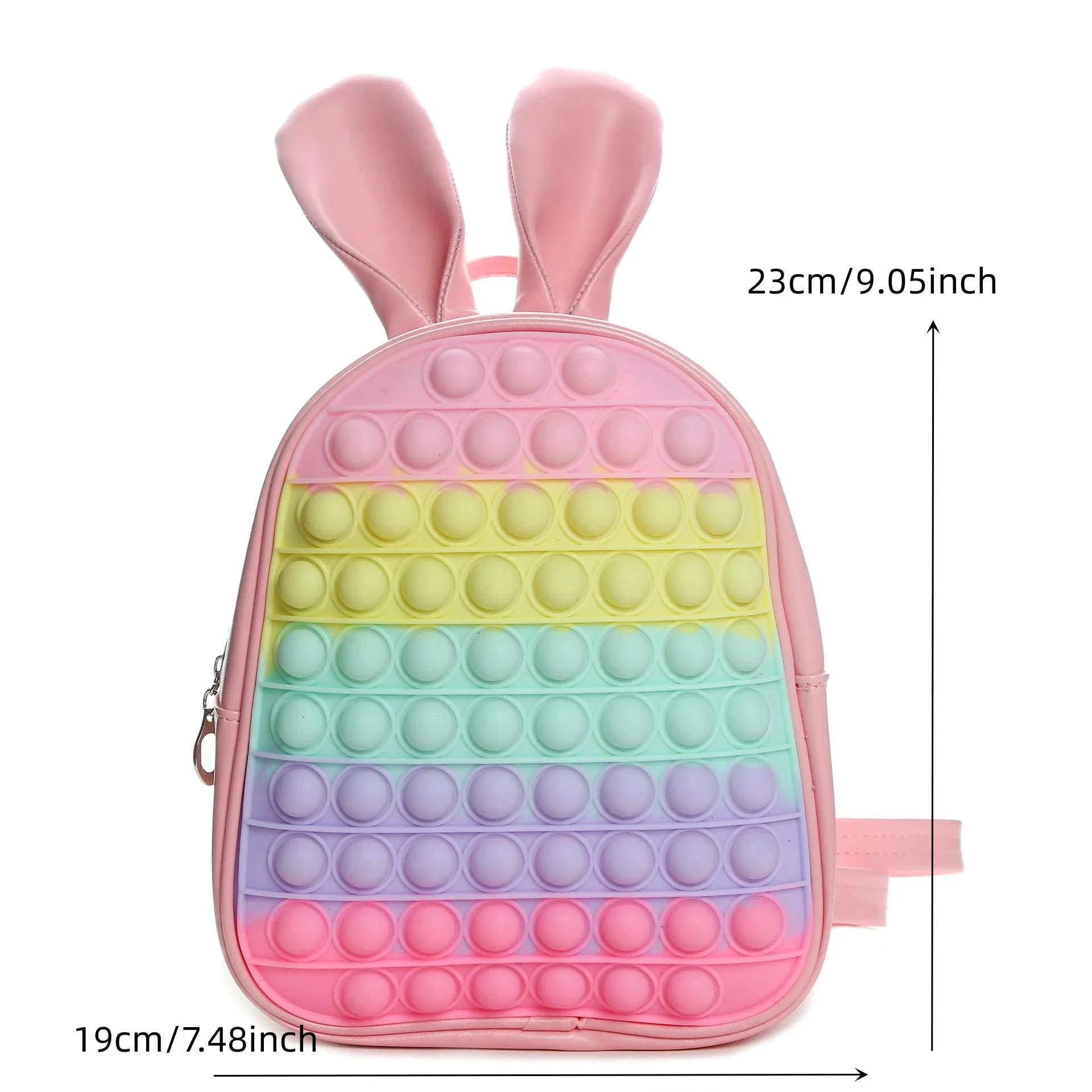 Pop Its Children Silicone PU Cute Rabbit Ears Backpacks New Princess Girls Lovely Fashion Small School Bags Hot