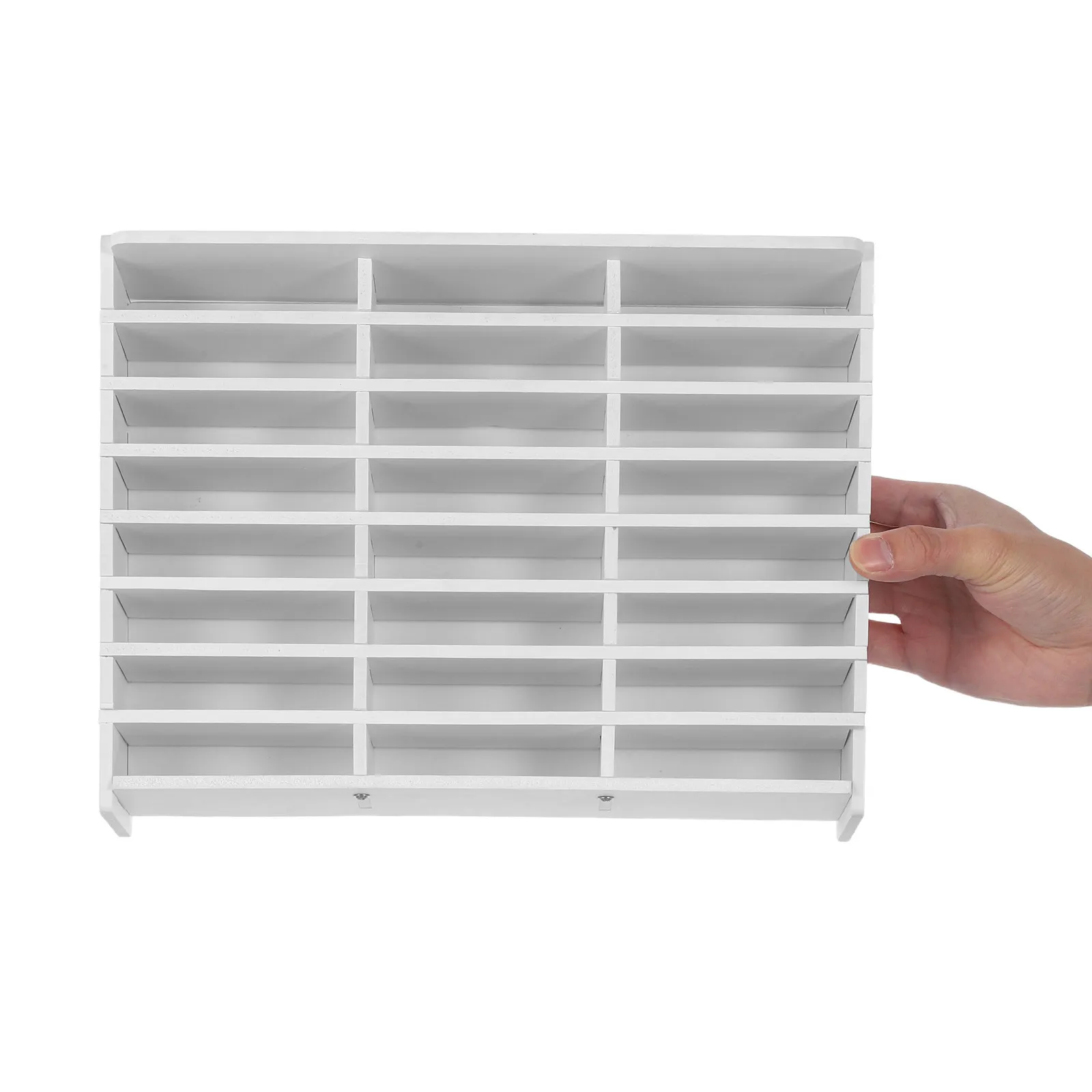 

Rustic Wooden Phone Holder 24 Slots Classroom Cell Phone Organizer Box High Durability Universal Compatibility