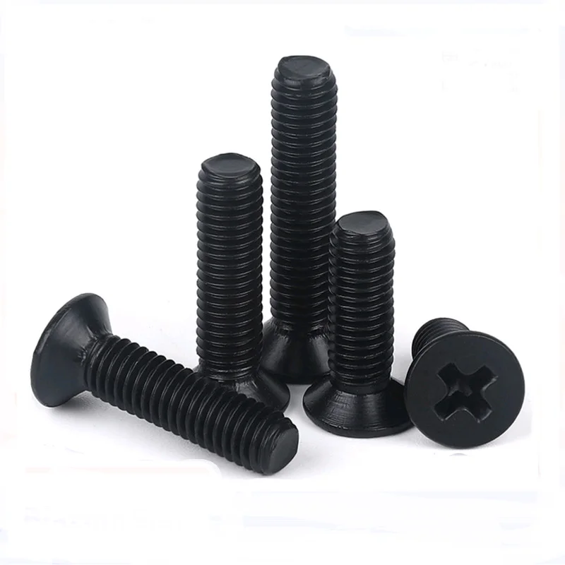 10-100PCS M1.6 M2 M2.5 M3 M4 M5 M6 L= 3mm - 40mm Black 304 Stainless steel Cross Phillips Flat Countersunk Head Screw Bolt