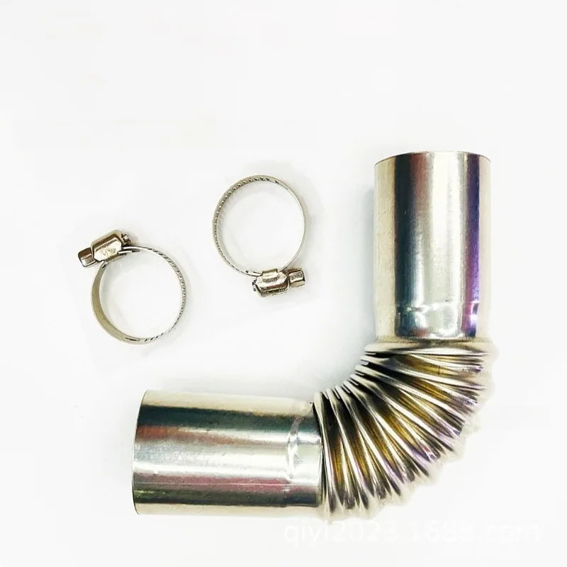 مع المشابك لسخان التوقف الهوائي Webasto، السيارة، القارب، منفذ RV لموصل أنبوب عادم الكوع من الفولاذ المقاوم للصدأ 24 مم #3