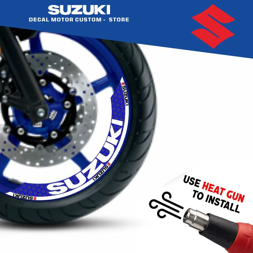 8 قطع خطوط شارات أمامية + حافة خلفية ملصقات شارات عجلة 2 قطعة شارات لسوزوكي كاتانا #5