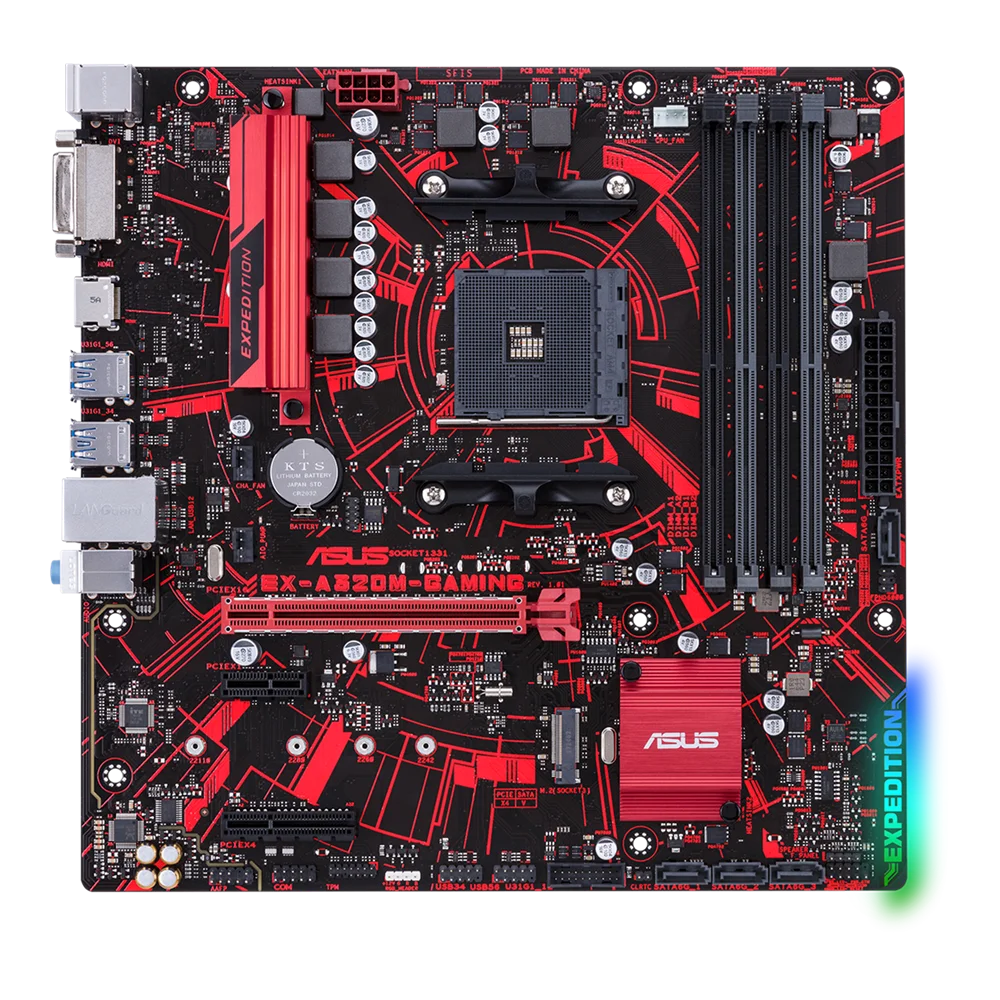 ASUS EX-A320M-GAMING اللوحة الأم mATX AMD A320 المقبس AM4 DDR4 SATA3 HDMI DVI-D PS/2 الصوت لمعالجات AMD Ryzen Athlon #2