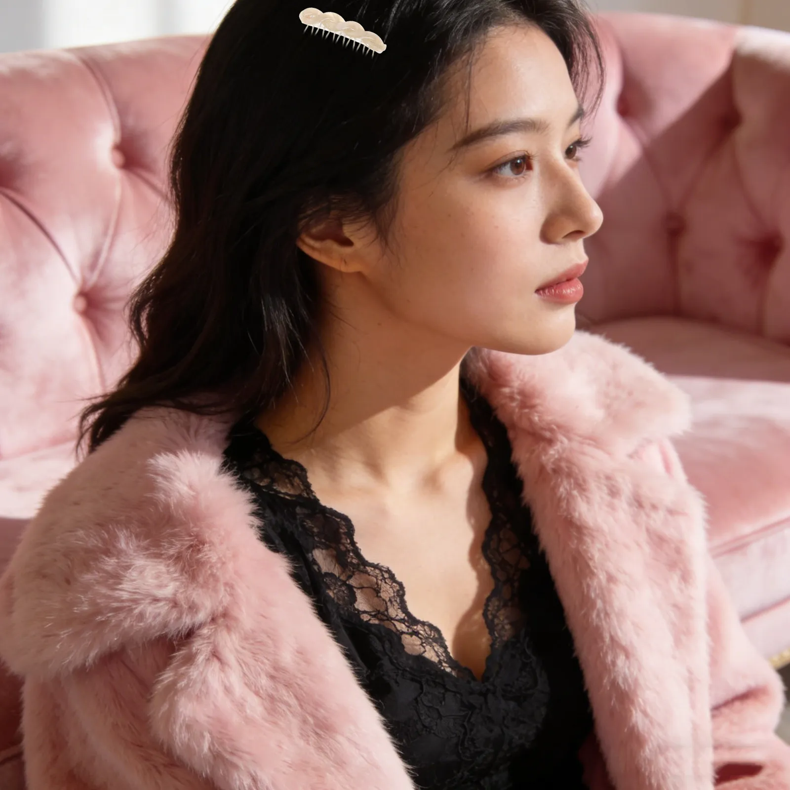 

4Pcs Hair Side Combs Acetate Small Seven-Tooth Decorative Bangs Pin Headpiece Fashion Hair Styling Accessories Women