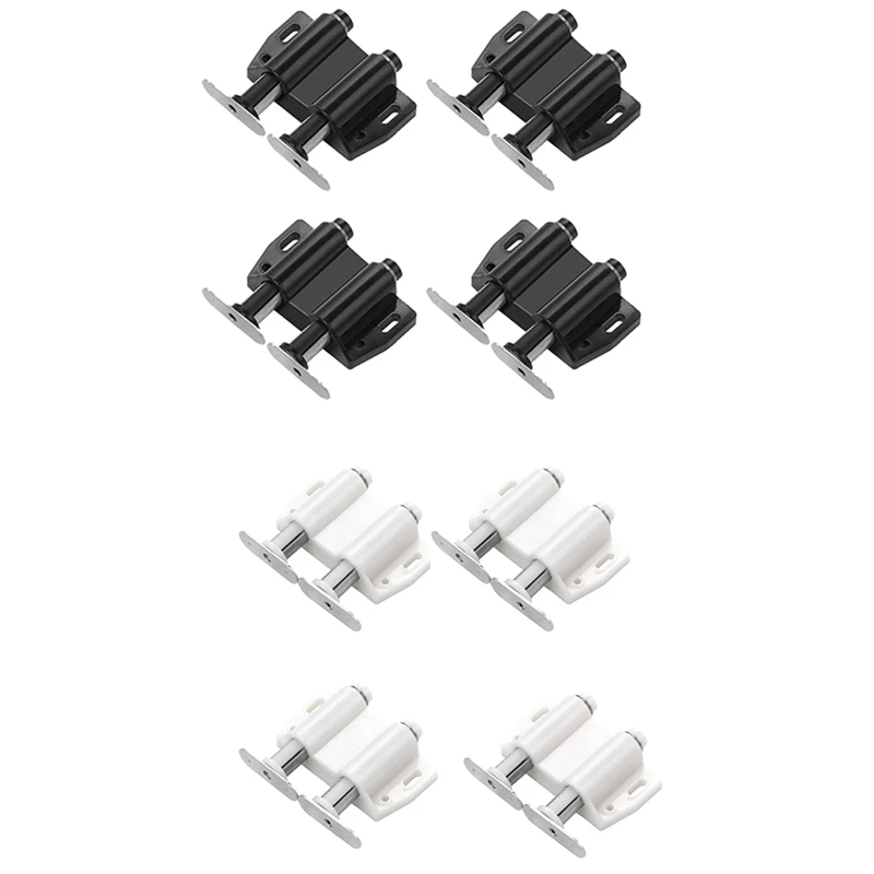 Double Opening Magnet Automatic Rebounder Switch Closer Silent Closing Lock For Furniture Cabinet Drawer Easy To Use Black