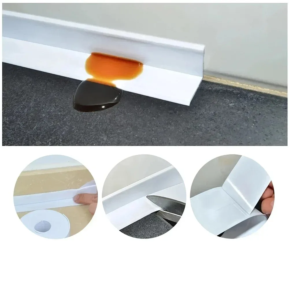 3.8cmX3.2m PVC Waterproof Sealing Tape for Bathroom Sink, Shower, Bathtub and Toilet - Self Adhesive Wall Sticker