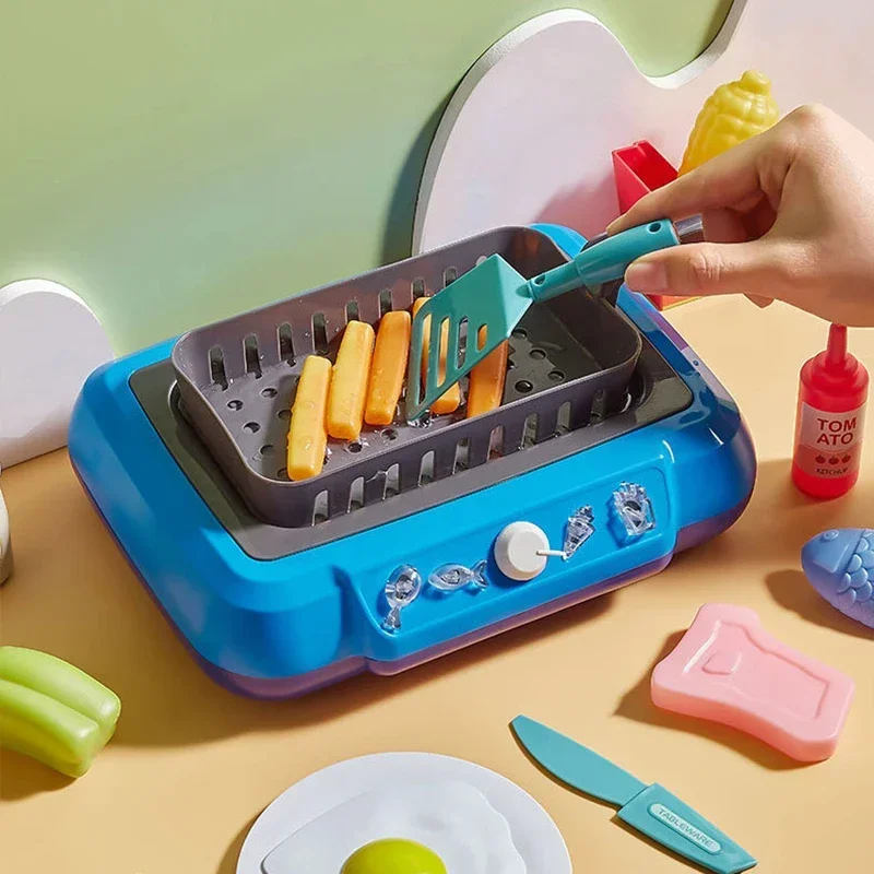 Pretend Play DIY Kitchen Cooking Toys with Multi-functional Induction Children Play House Food Toys for Parent Child Fuuny Gifts