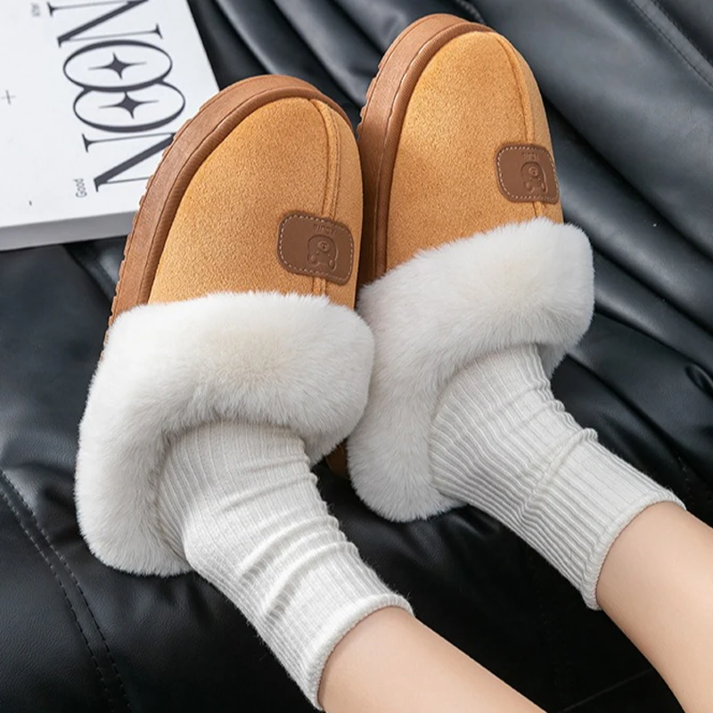 

Home Fuzzy Slipper Women Platform Fluffy Winter Warm Fur Plush Indoor Female Furry House Shoe Flat Flip Flop Ladies Footwear