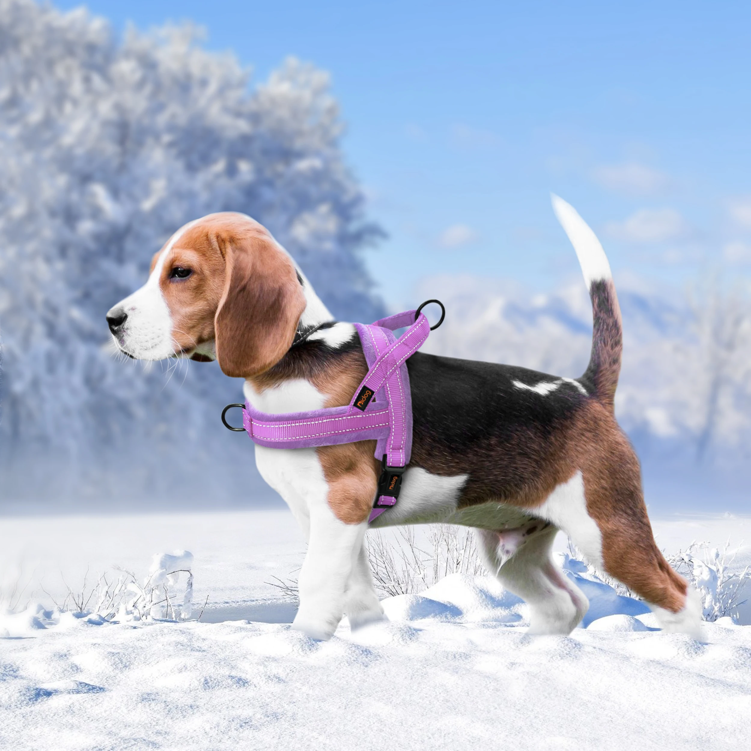 Hundegeschirr ohne Zug, weich gepolsterte Hundeweste, reflektierendes Haustier-Wintergeschirr, für mehr Sicherheit bei Nacht, einfach anzuziehen und auszuziehen, für kleine, mittelgroße und große Hunde. – Detail 21