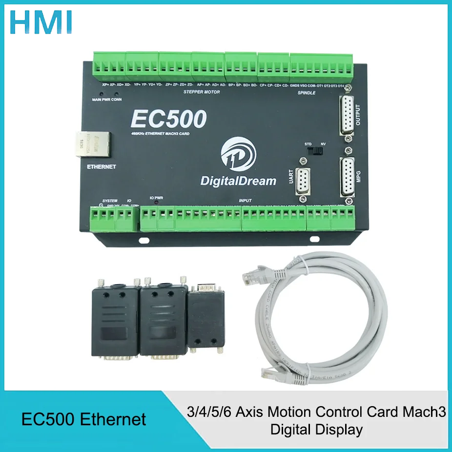 The Newest Mach 3 CNC Controller EC500 3/4/5/6Axis Ethernet Breakout Board CNC For Stepper & Servo Motors Control System