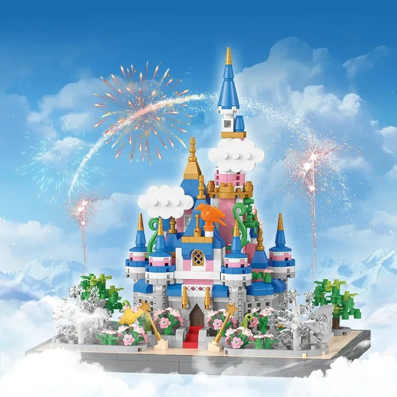 BALODY Micro Block Small Particle Assembly Ornament Toy Castle Building Model Holiday Gift Desktop Ornament